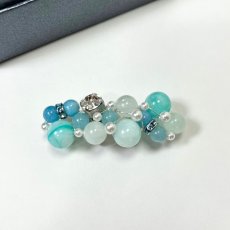 画像2: 26-1【帯留め】ラリマー&翡翠（三分紐用） (2)