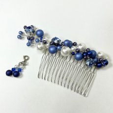 画像3: 12-6【パールコーム】ダークブルー×白 (3)