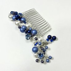 画像4: 12-6【パールコーム】ダークブルー×白 (4)