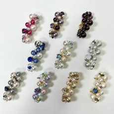 画像1: 32【カラーパール帯留め】シルバー金具 (1)
