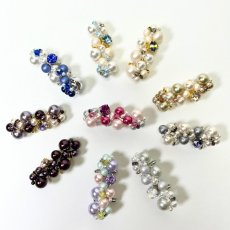 画像1: 31【カラーパール帯留め】ゴールド金具 (1)