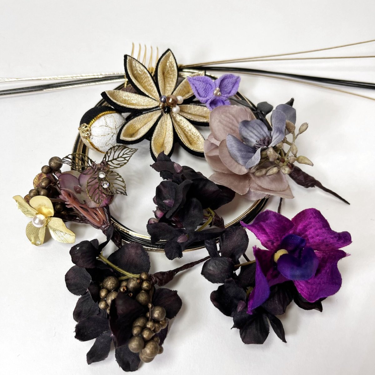 画像4: 24-2【ミニブーケ】黒×ゴールド (4)