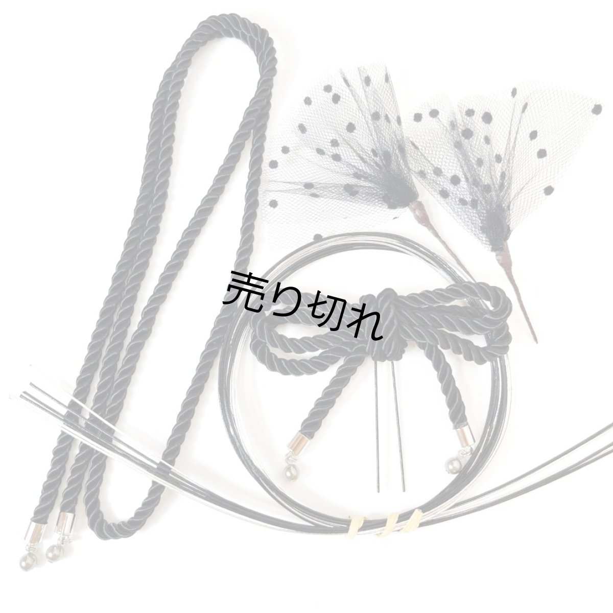 画像5: 21-5 【単品小物】パール付きリボン黒 (5)