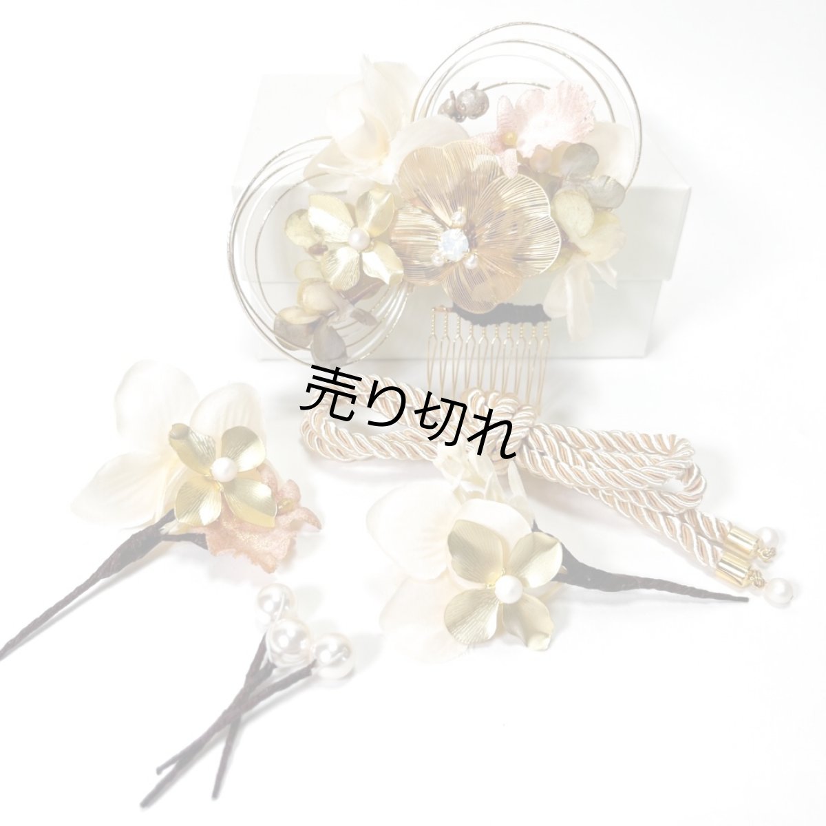 画像2: 23-4【メタル入りアーティフィシャルフラワー】ゴールド (2)