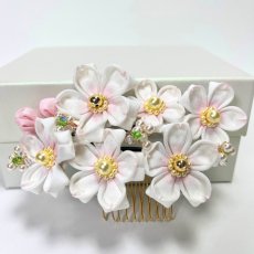 画像3: 1-4【桜】白（正絹ちりめん） (3)