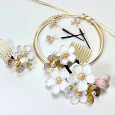 画像1: 24-15【桜】白（コットンオーガンジー） (1)