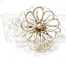 画像3: 7-6【水引の花】ダリア＋ゴールドワイヤーアクセサリ (3)