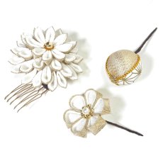 画像15: 3-10【ダリア&ドライフラワー】白×ゴールド (15)