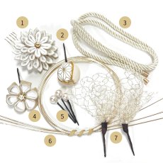 画像2: 3-10【ダリア&ドライフラワー】白×ゴールド (2)