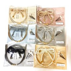 画像1: 22-4 【小物3点セット】パール付きリボン (1)