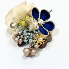 画像9: 18-4【プリザーブド&ドライフラワーコーム】くすみ×青 (9)