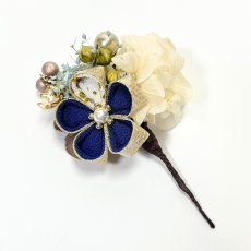 画像8: 18-4【プリザーブド&ドライフラワーコーム】くすみ×青 (8)