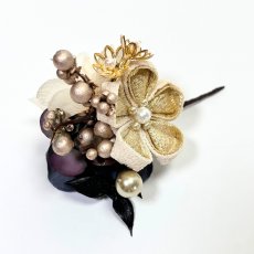 画像7: 18-4【プリザーブド&ドライフラワーコーム】くすみ×青 (7)