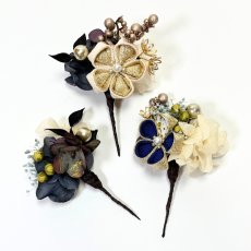 画像5: 18-4【プリザーブド&ドライフラワーコーム】くすみ×青 (5)