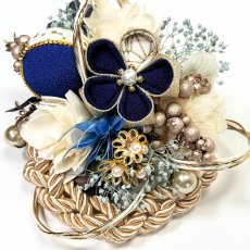 画像3: 18-4【プリザーブド&ドライフラワーコーム】くすみ×青 (3)