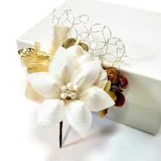 画像4: 6-10【小さな白百合五輪】白×ゴールド (4)