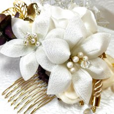 画像2: 6-10【小さな白百合五輪】白×ゴールド (2)