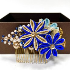 画像3: 5-7【3つの小花】群青 (3)