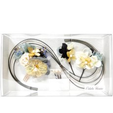 画像6: 23-11【メタルフラワーブーケ】青×ゴールド (6)