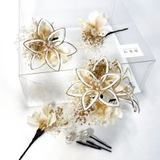 画像1: 7-11【水引の花】白百合×プリザーブドフラワー (1)