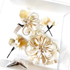 画像8: 7-9【水引の花】四つ葉　白 (8)