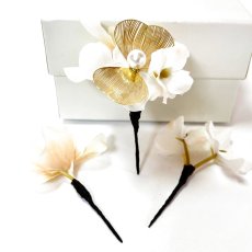 画像3: 7-9【水引の花】四つ葉　白 (3)