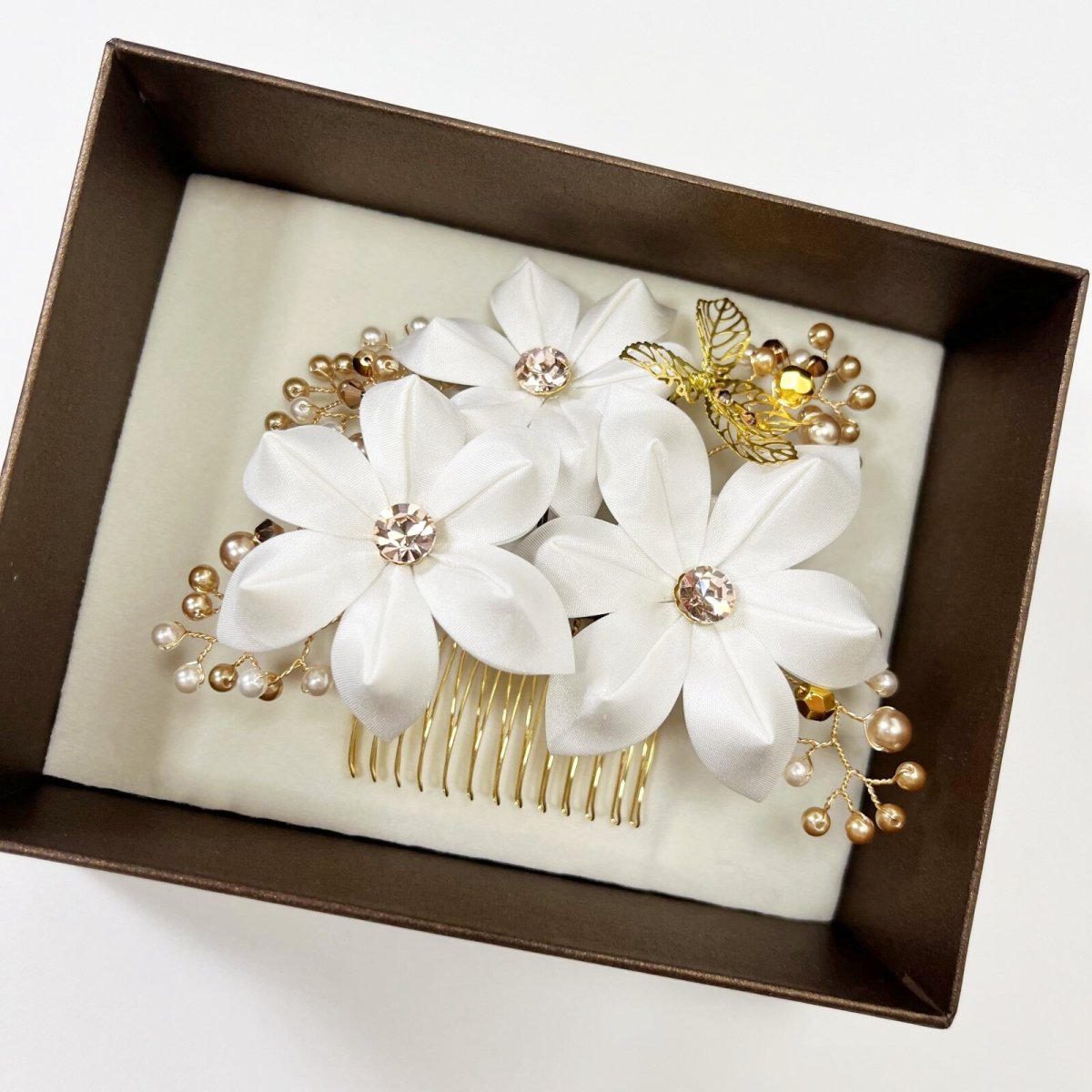 画像4: 15-1【3つの白百合】正絹羽二重 (4)