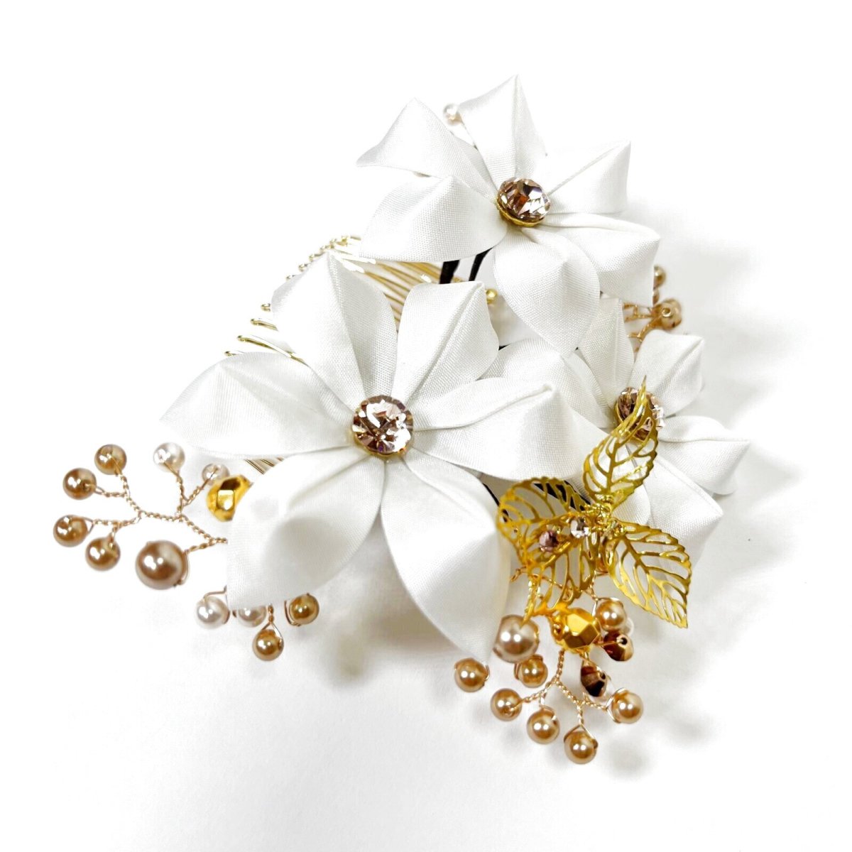 画像3: 15-1【3つの白百合】正絹羽二重 (3)